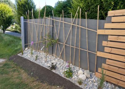 Aménagement naturel en matériaux locaux