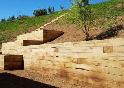Mur de soutènement en chêne de la région