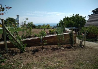 Mur de soutènement en chêne